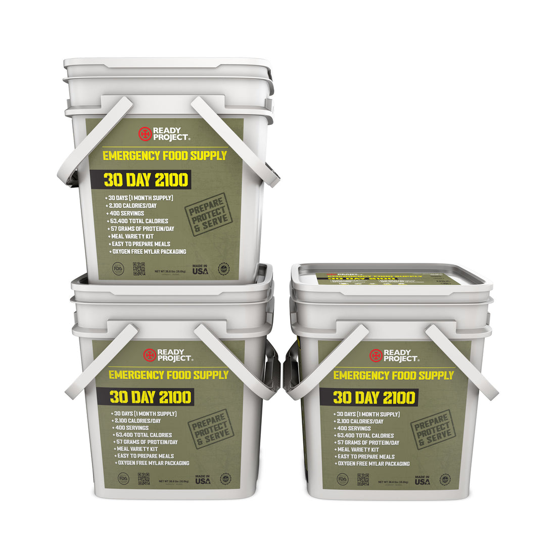 Emergency Survival Food Supply Kit – 30-Day Dinner Meal MRE Bucket, Dried Storage, 11 Lb